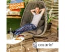 Casaria Hängesessel mit Gestell Grau XXL Kissen Outdoor Wetterfest Bild 3