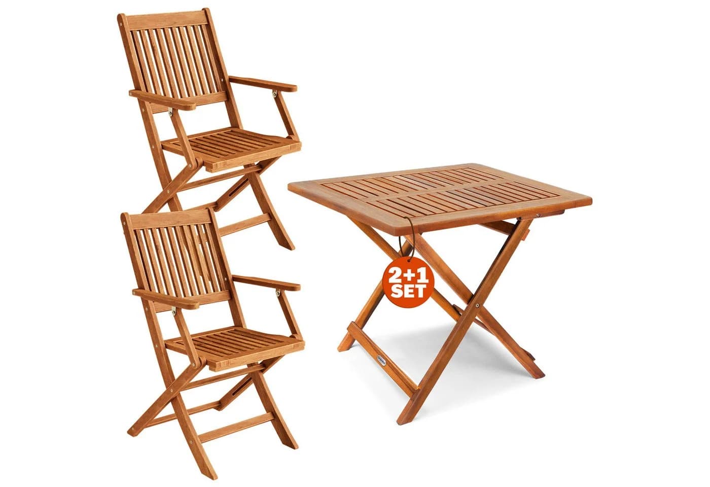 Casaria Balkonset 2 Personen Holz FSC®-zertifizierte Stühle 160kg Belastbar - Bild 2