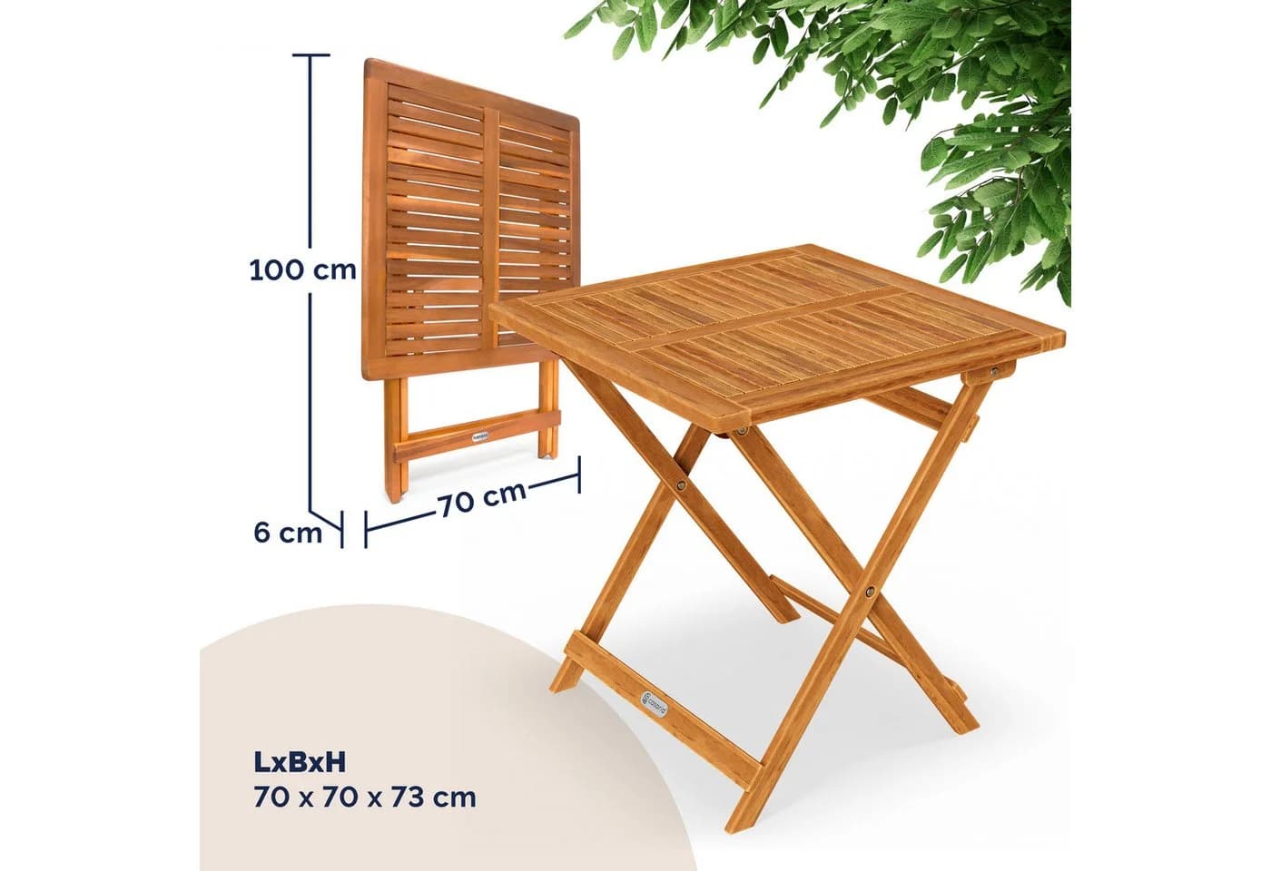 Casaria Balkonset 2 Personen Holz FSC®-zertifizierte Stühle 160kg Belastbar - Bild 3