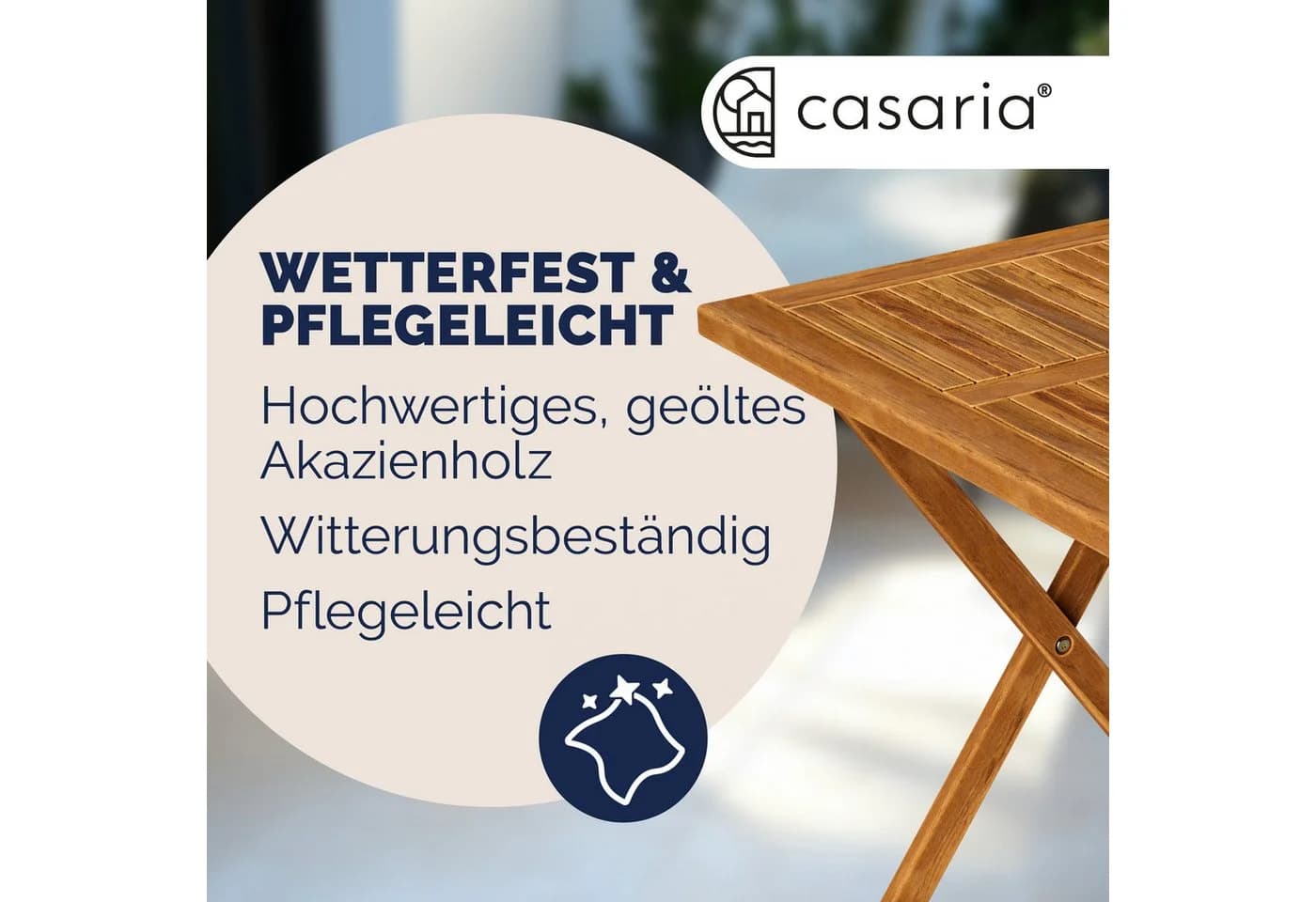 Casaria Balkonset 2 Personen Holz FSC®-zertifizierte Stühle 160kg Belastbar - Bild 5