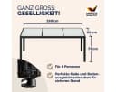 Casaria Gartentisch Schwarz Polyrattan Sicherheitsglas Bild 1