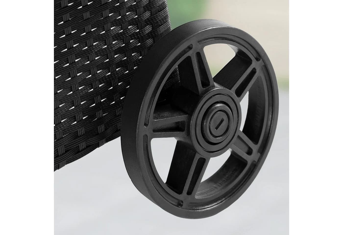 Casaria Gartenliege 2er Set Polyrattan mit Rollen Anthrazit - Bild 4