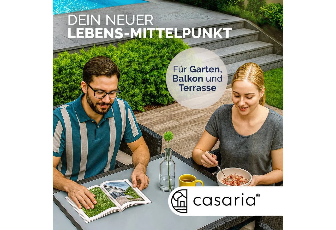 Casaria Gartentisch Polyrattan 5mm Sicherheitsglas - Bild 5