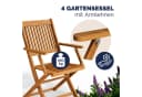 Casaria Garten-Essgruppe 5-tlg. Akazienholz Braun Bild 3