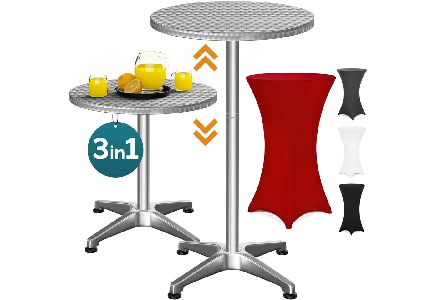 Casaria Stehtisch Bistrotisch Aluminium Edelstahl Höhenverstellbar - Bild 2