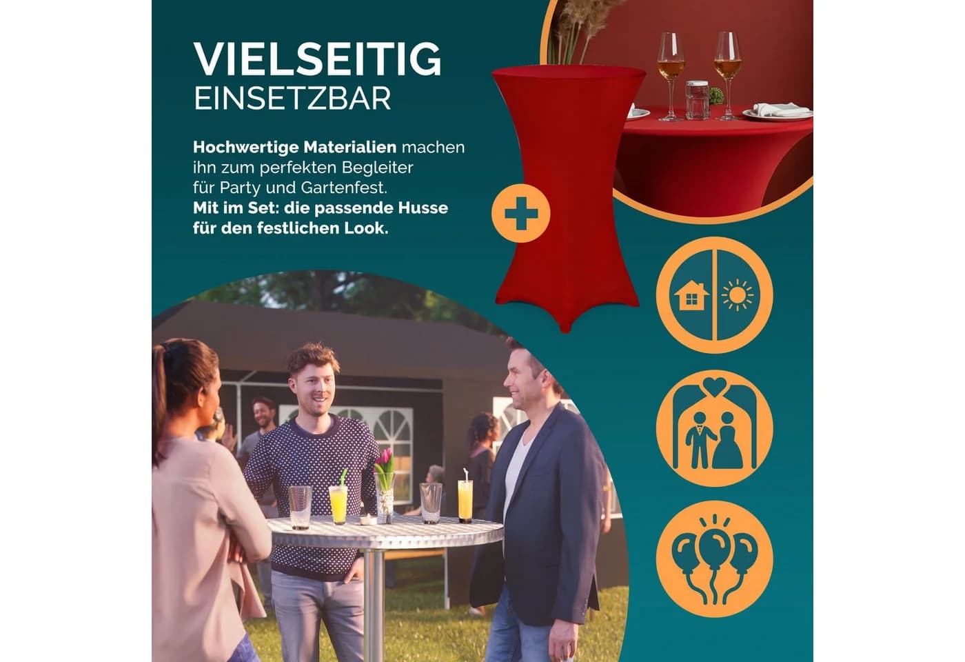 Casaria Stehtisch Klappbar Höhenverstellbar Aluminium Rund - Bild 5