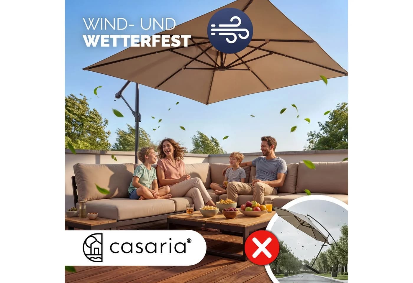 Casaria Sonnenschirmständer 4er-Set HDPE mit Wasser- oder Sandbefüllung - Bild 5