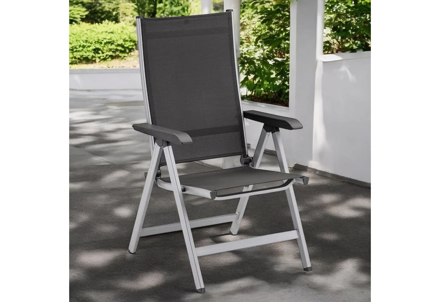 KETTLER Klappstuhl Basic Plus Silber/Anthrazit - Verstellbare Lehne - Bild 2