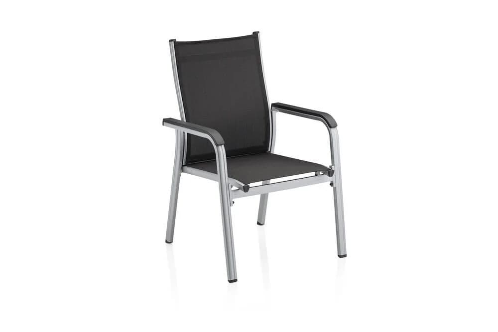 KETTLER Gartenstuhl Basic Plus Stapelsessel Aluminium Silber/Anthrazit - Bild 2