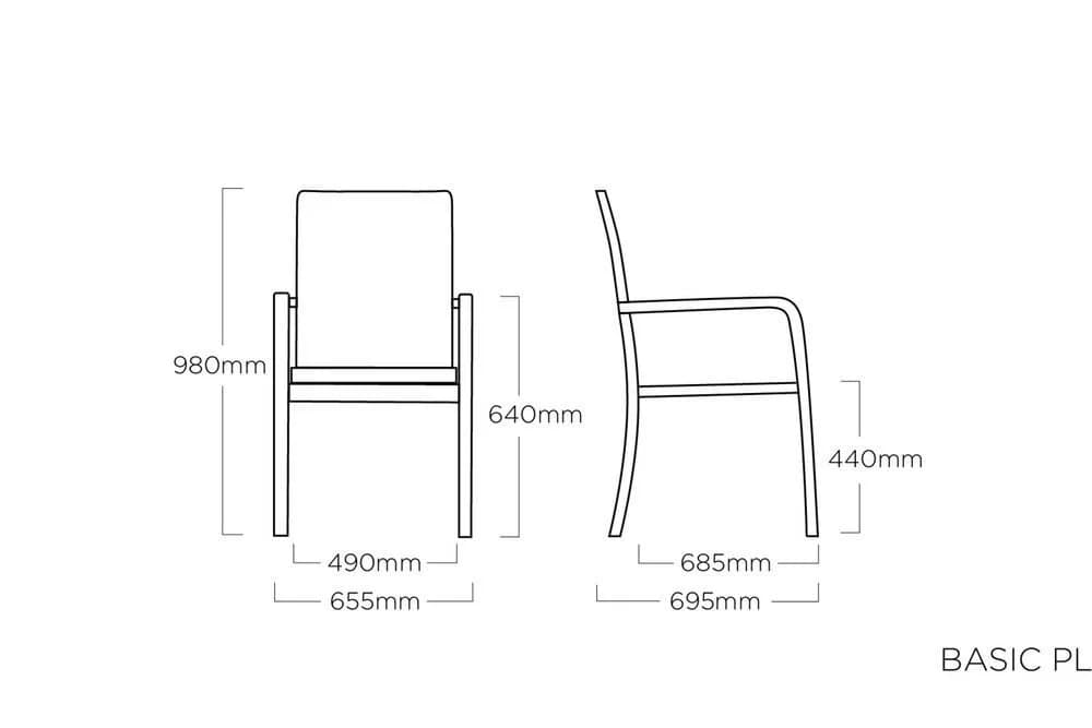 KETTLER Gartenstuhl Basic Plus Stapelsessel Aluminium Silber/Anthrazit - Bild 5