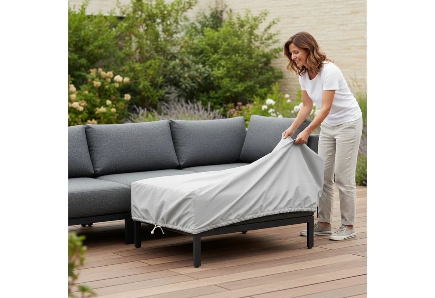 Kettler Abdeckhaube Royal Grau für Gartensessel und Hocker