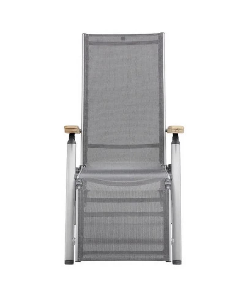 KETTLER CIRRUS Relaxsessel Gartenstuhl silber anthrazit Teak - Bild 3