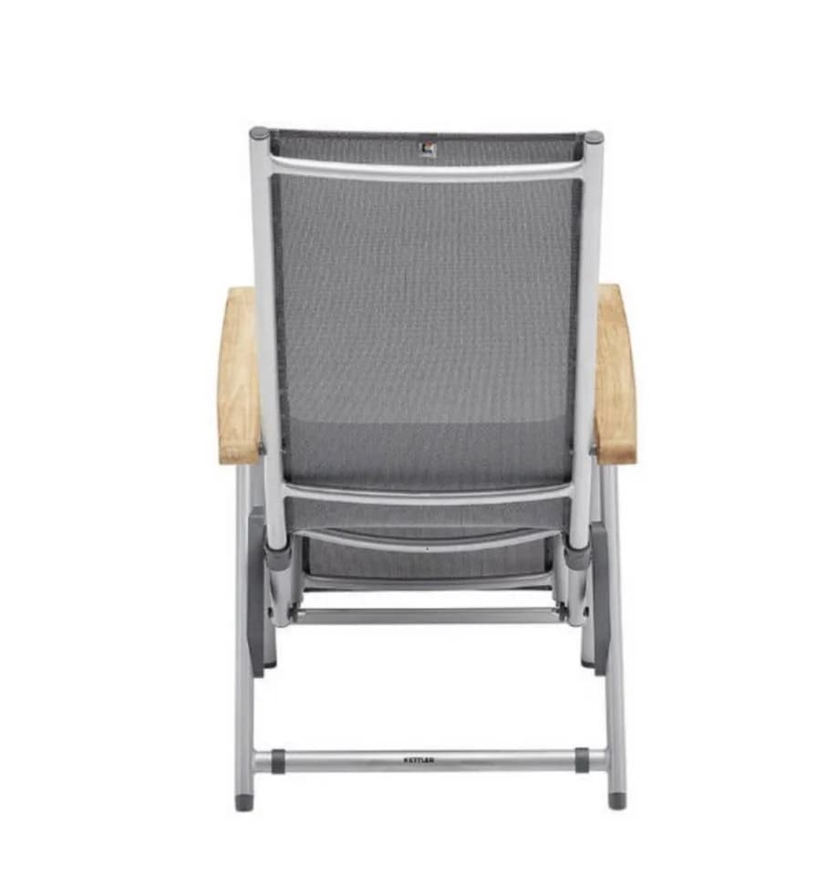 KETTLER CIRRUS Relaxsessel Gartenstuhl silber anthrazit Teak - Bild 4