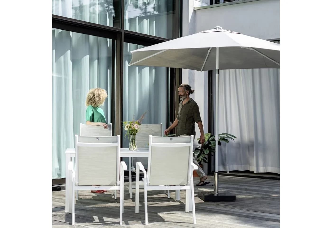 Kettler Sonnenschirm Balkon EASY PUSH Anthrazit Hellgrau - Bild 4