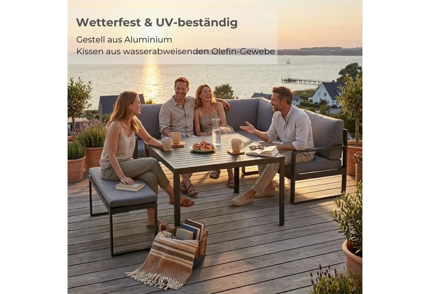 Kettler Loungeset OCEAN CD Eckset inkl. Kissen anthrazit/grau - Bild 5