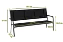 KETTLER Gartenbank BasicPlus 3er-Bank Anthrazit Aluminium Bild 3