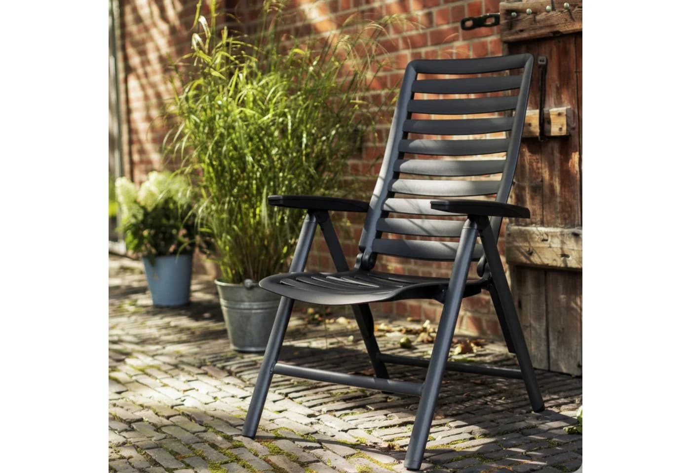 KETTLER Gartenstuhl Multipositionssessel WAVE Klappsessel Anthrazit