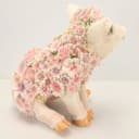 Online-Fuchs Gartenfigur Schwein weiß Blumenkleid Bild 4