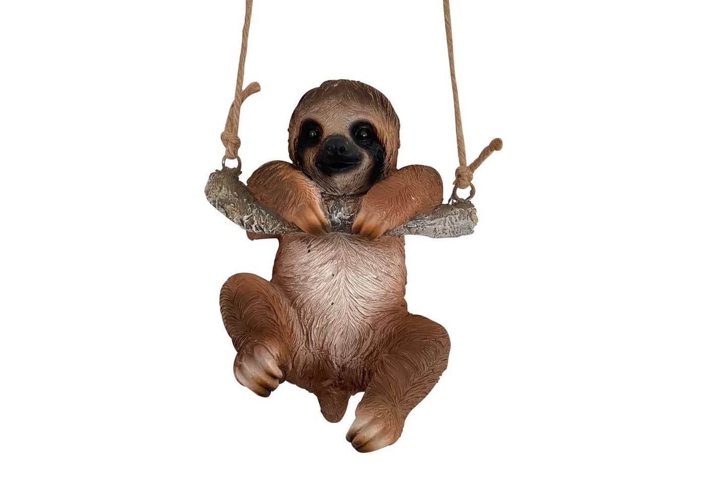 Online-Fuchs Gartenfigur Faultier Braun Hängend mit Seil - Bild 3