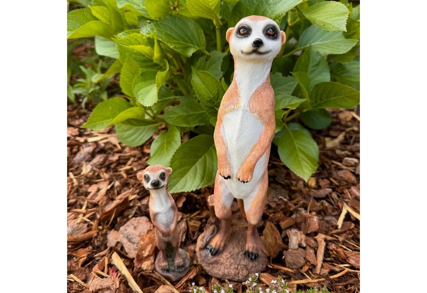Online-Fuchs Gartenfigur Erdmännchen Deko Set Wetterfest Kunstharz - Bild 2