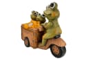 Online-Fuchs Gartenfigur Froschbande auf Lastenrad mit LED-Solarbeleuchtung Bild 3