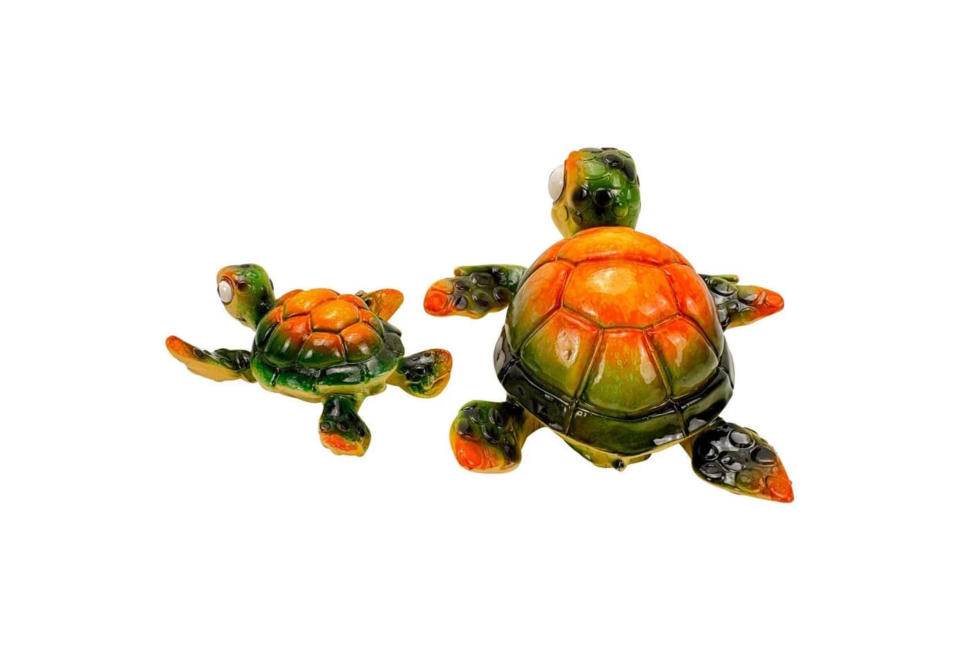 Online-Fuchs Deko Figuren 2 süße Schildkröten bunt handbemalt wetterfest - Bild 3