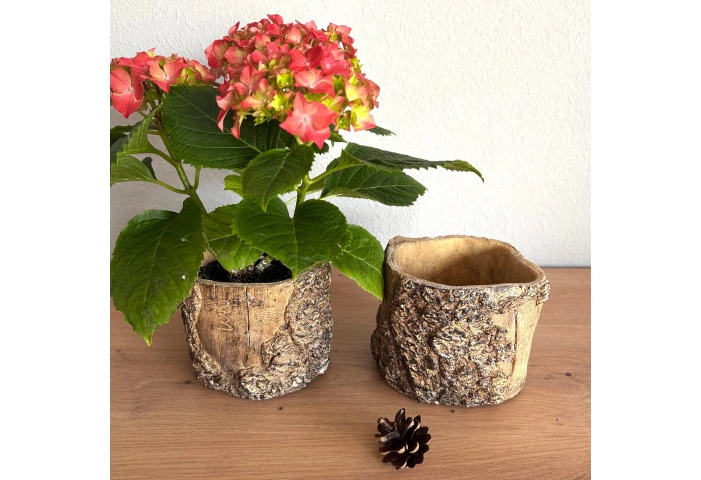 Online-Fuchs Blumentopf 2er Set Holzdesign Beton - Bild 3