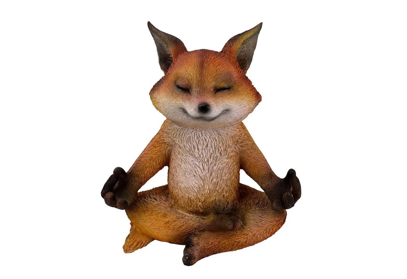 Online-Fuchs Gartenfigur Yoga Fuchs in Meditation - Dekoration Figuren für außen geeignet, aus Kunstharz (Polyresin) - Wetterfest - Bild 2