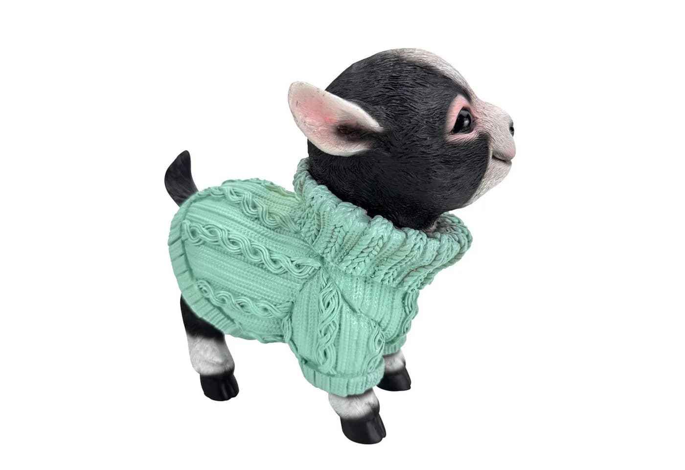 Online-Fuchs Gartenfigur Ziege mit Pulli Türkis - Bild 3