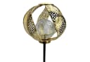 Online-Fuchs Gartenstecker Solar LED Bruchglasoptik Metall Gold/Silber Bild 1