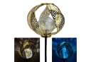 Online-Fuchs Gartenstecker Solar LED Bruchglasoptik Metall Gold/Silber Bild 2