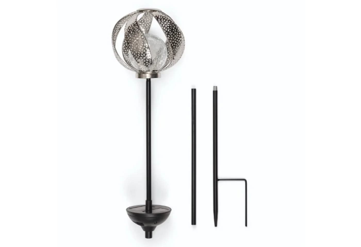 Online-Fuchs Gartenstecker Metall Bruchglasoptik LED Solar Silber/Gold - Bild 3