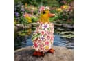 Online-Fuchs Gartenfigur süßes Entenküken im Blumenkleid 18 cm Bild 2