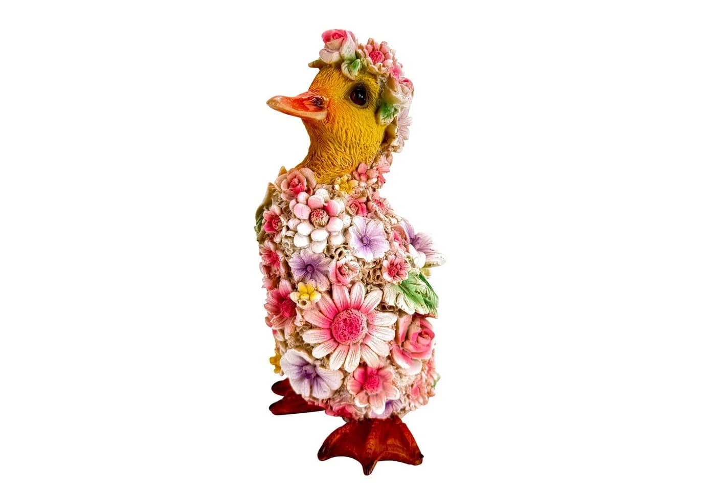 Online-Fuchs Gartenfigur süßes Entenküken im Blumenkleid 18 cm - Bild 3