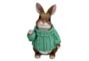 Online-Fuchs Gartenfigur süßer Hase im Pulli Türkis Bild 1