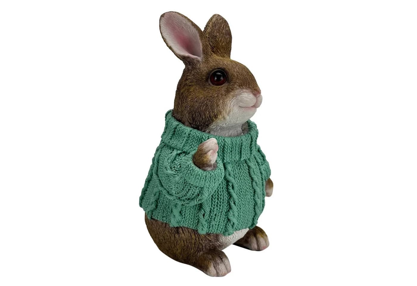 Online-Fuchs Gartenfigur süßer Hase im Pulli Türkis - Bild 3