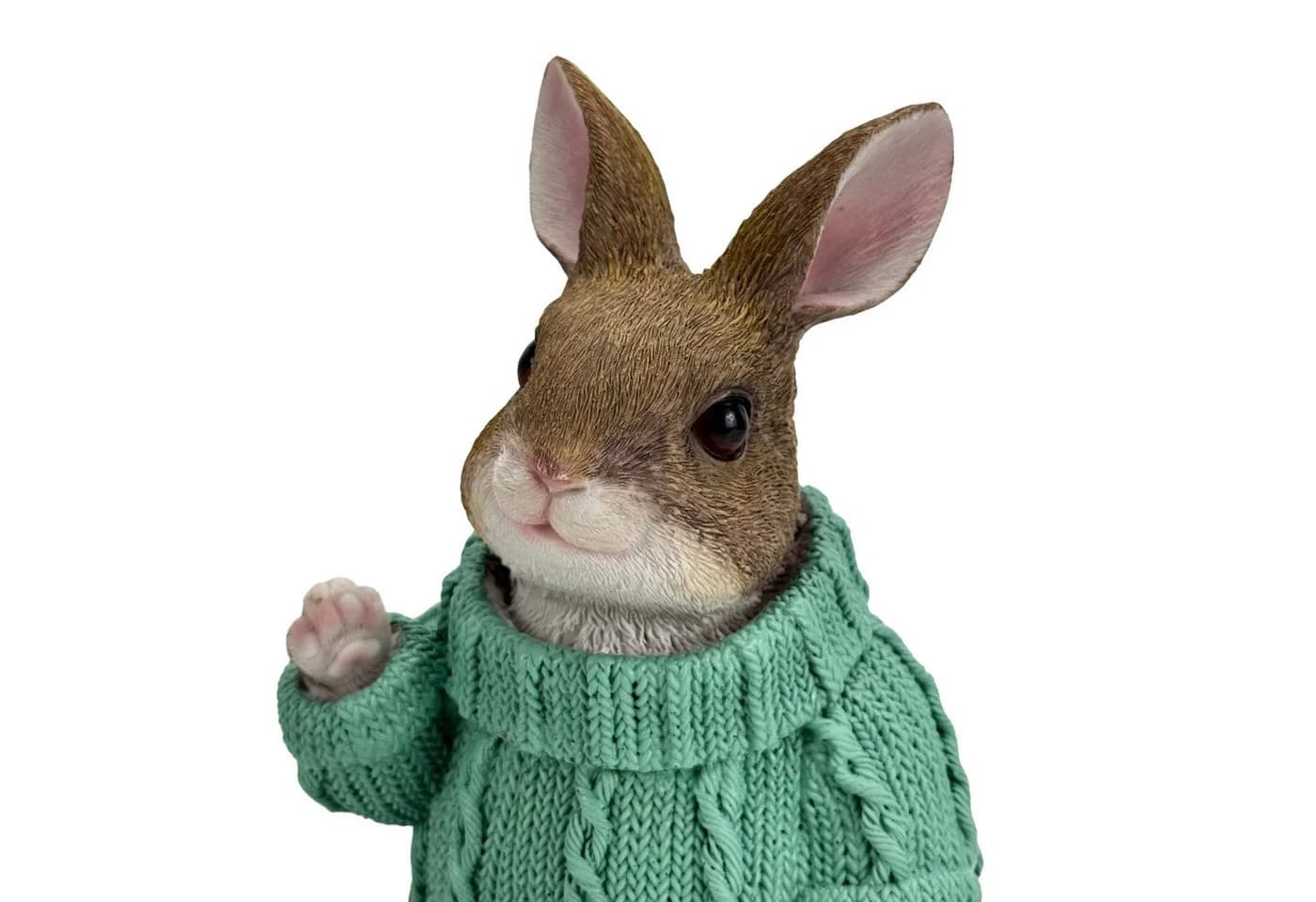 Online-Fuchs Gartenfigur süßer Hase im Pulli Türkis - Bild 5