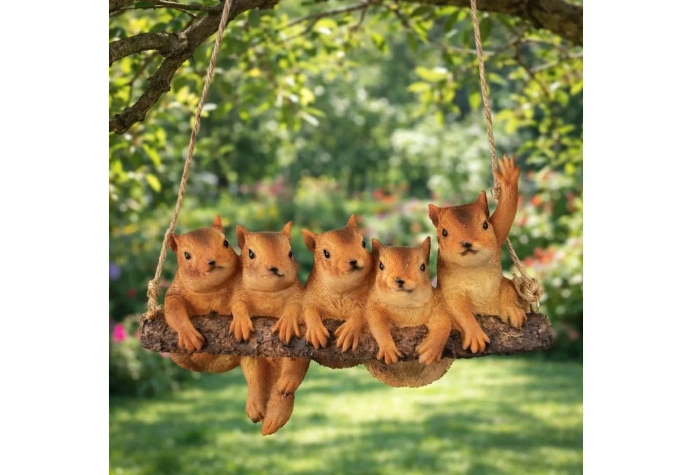 Online-Fuchs Gartenfigur für außen - 5 Eichhörnchen zum Aufhängen - Bild 2