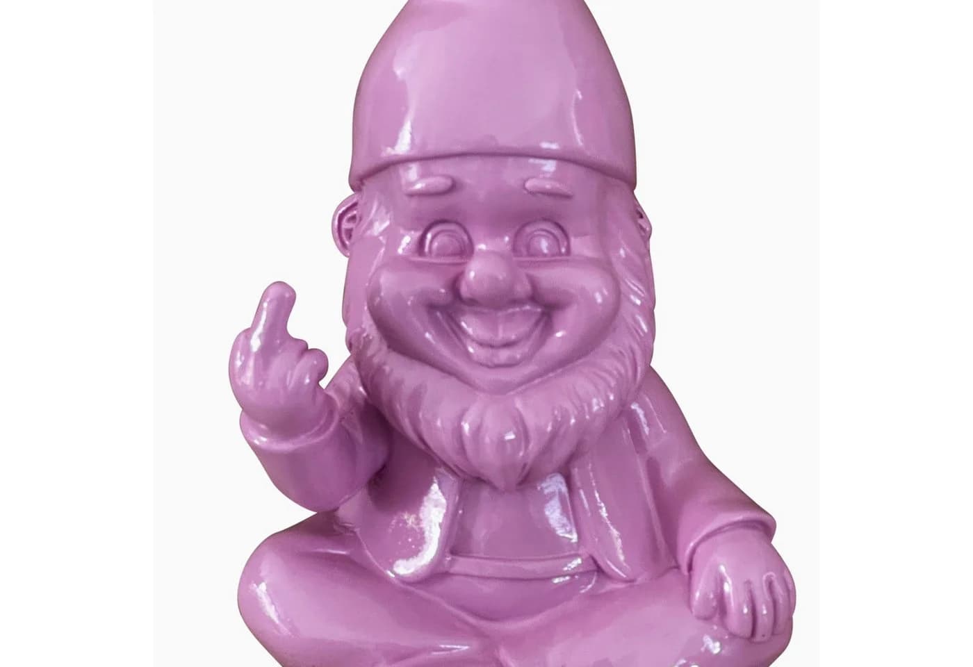 Online-Fuchs Gartenfigur Gartenzwerg Rosa mit Mittelfinger - Bild 5