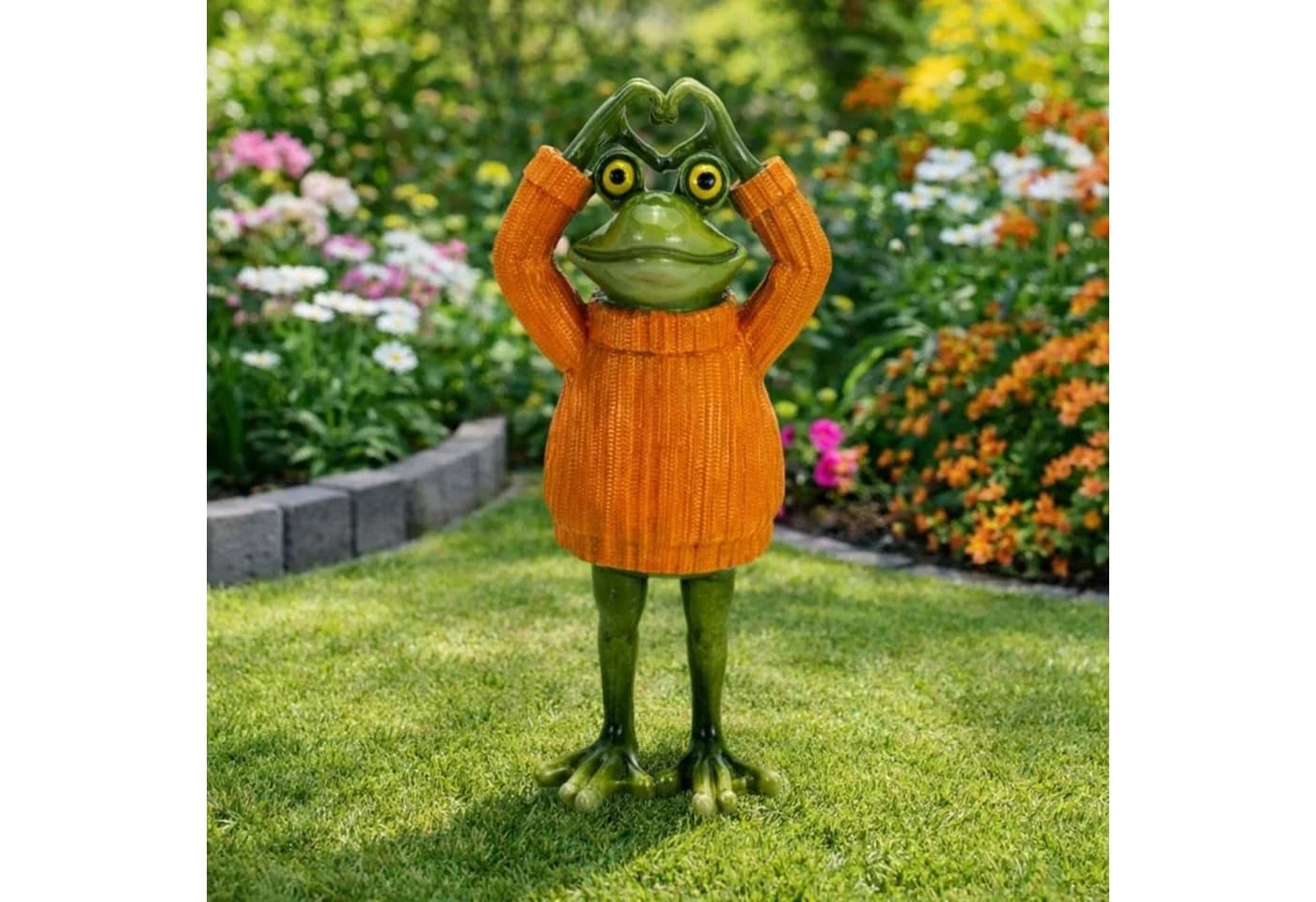 Online-Fuchs Gartenfigur Frosch 27 cm Kunstharz - Bild 2