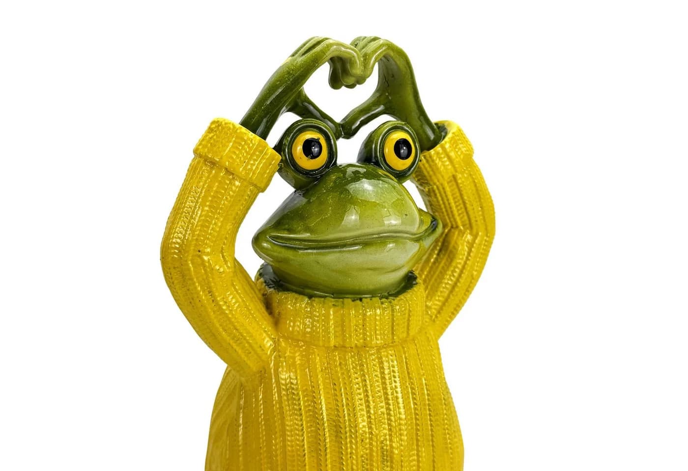 Online-Fuchs Gartenfigur Frosch mit Pullover Gelb Wetterfest - Bild 5