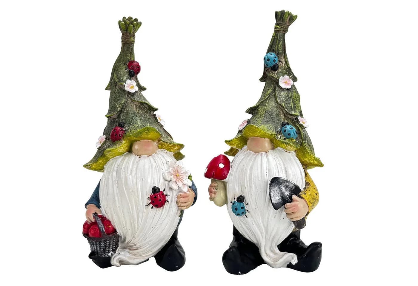 Online-Fuchs Gartenfigur 2er Set Gartenzwerge Polyresin