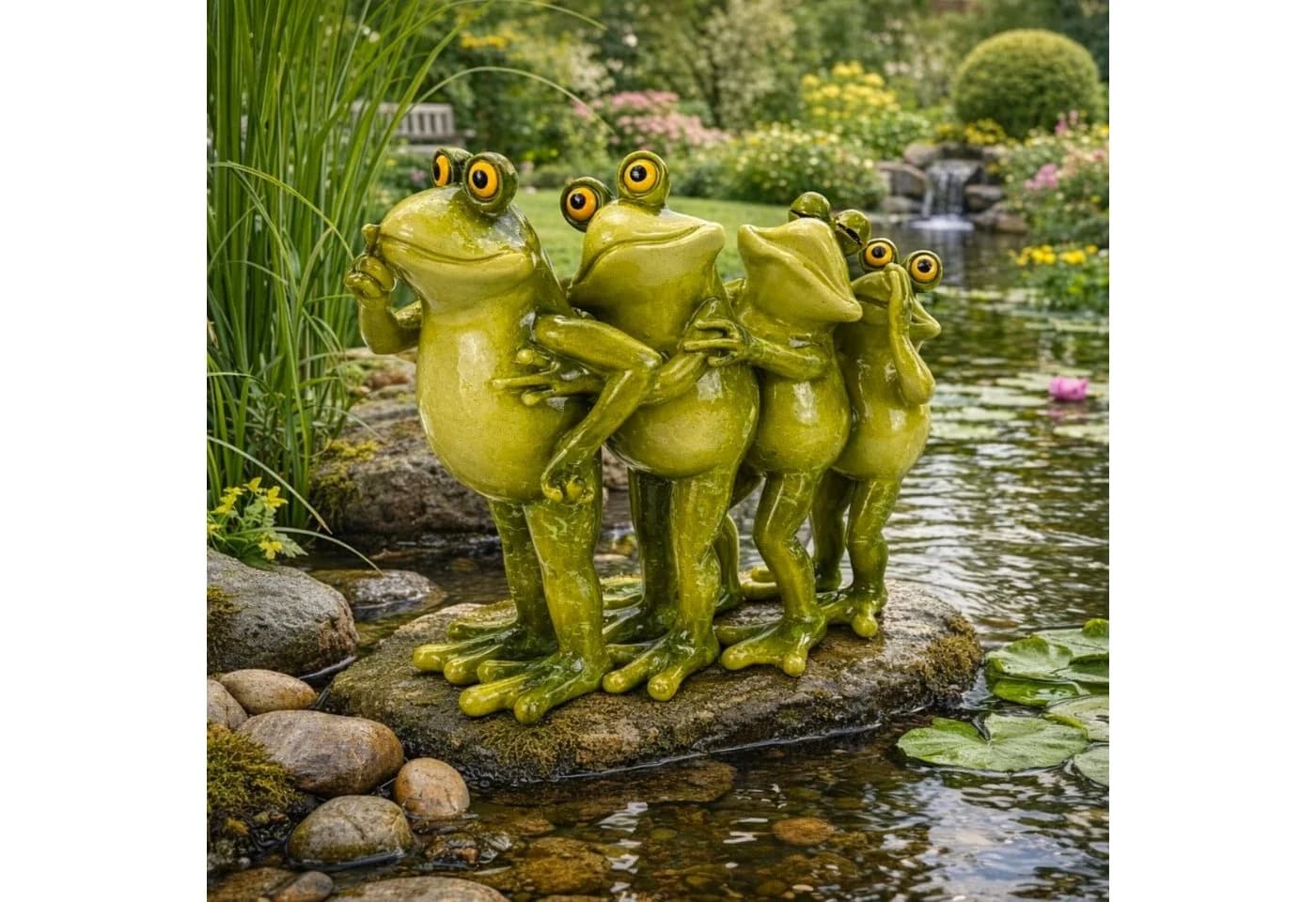 Online-Fuchs Gartenfigur Frosch Polonaise wetterfest Glossy-Look - Bild 2