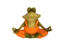 Online-Fuchs Yoga Frosch Deko Figur Orange Kunstharz Bild 1