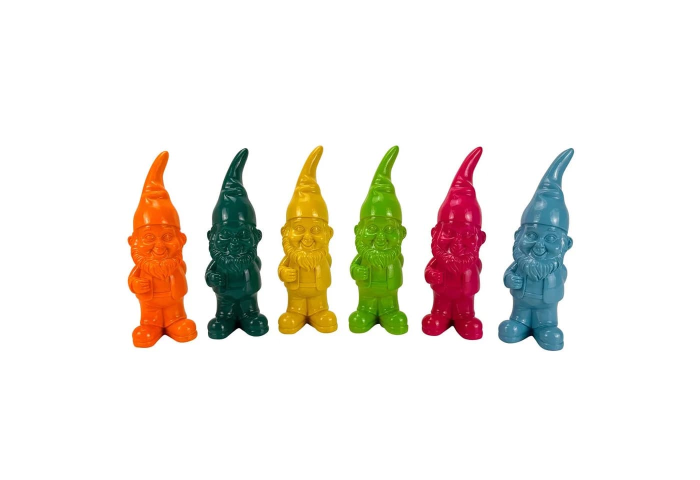 Online-Fuchs 6er Set Bunte Gartenzwerge 17,5 cm Kunstharz