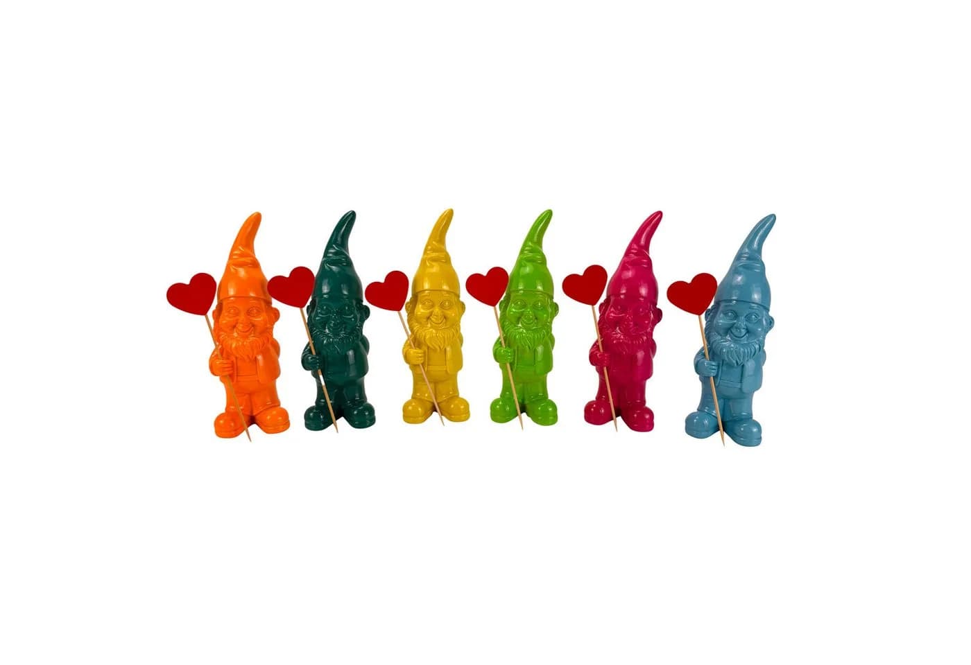 Online-Fuchs 6er Set Bunte Gartenzwerge 17,5 cm Kunstharz - Bild 3