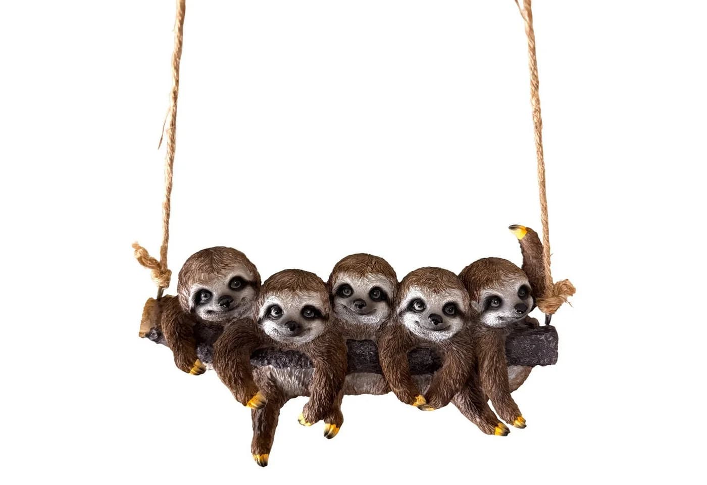 Online-Fuchs Gartenfigur 5 Faultiere Hängedeko 23 cm Polyresin