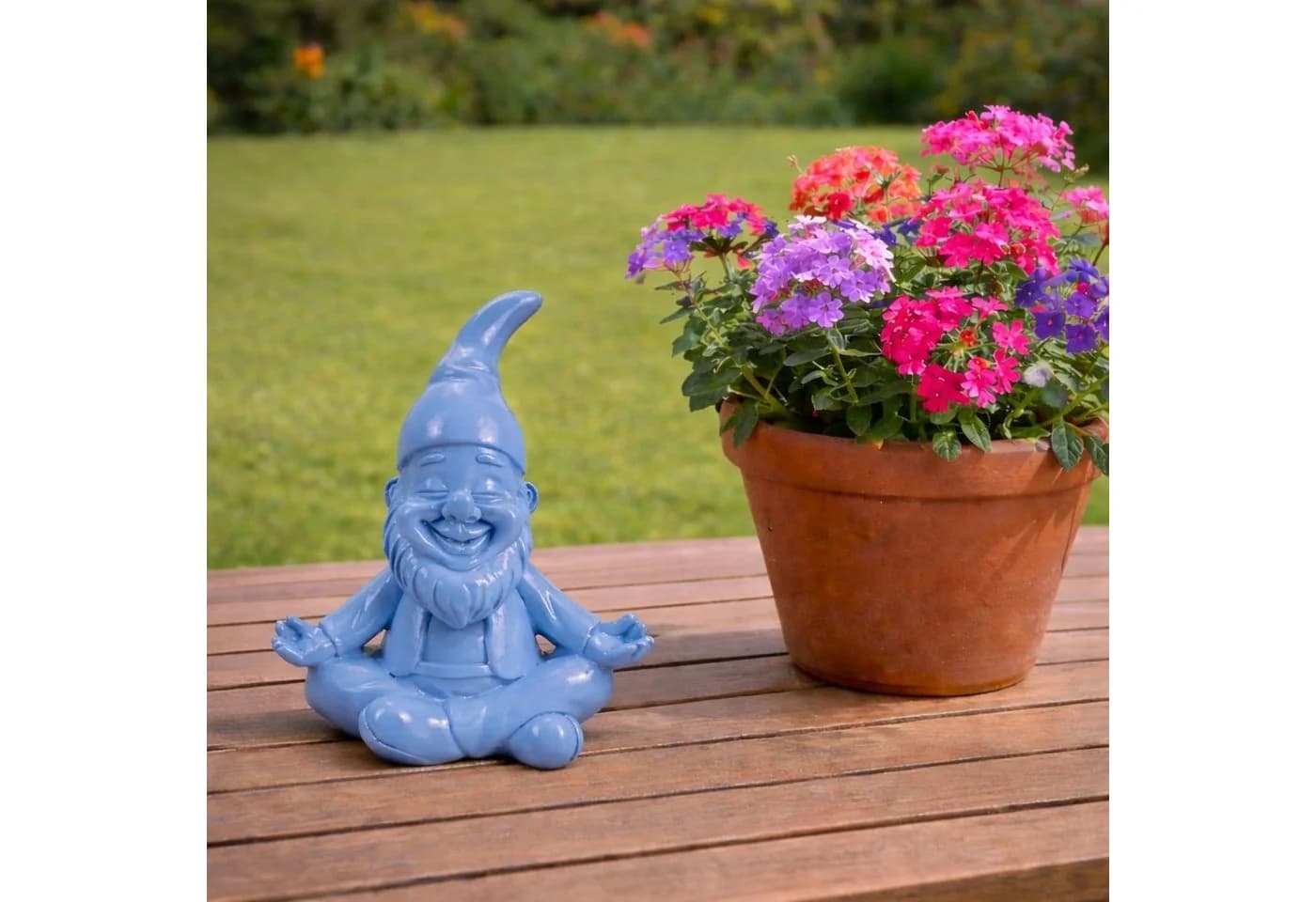Online-Fuchs Gartenfigur Yoga-Position Hellblau - Bild 2