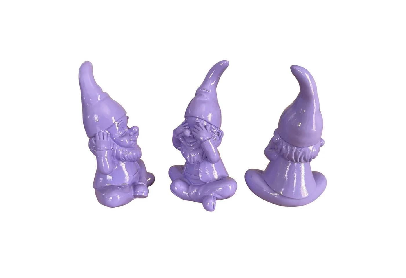 Online-Fuchs 3er Set Gartenzwerge Deko Figuren 16 cm Violett - Bild 3
