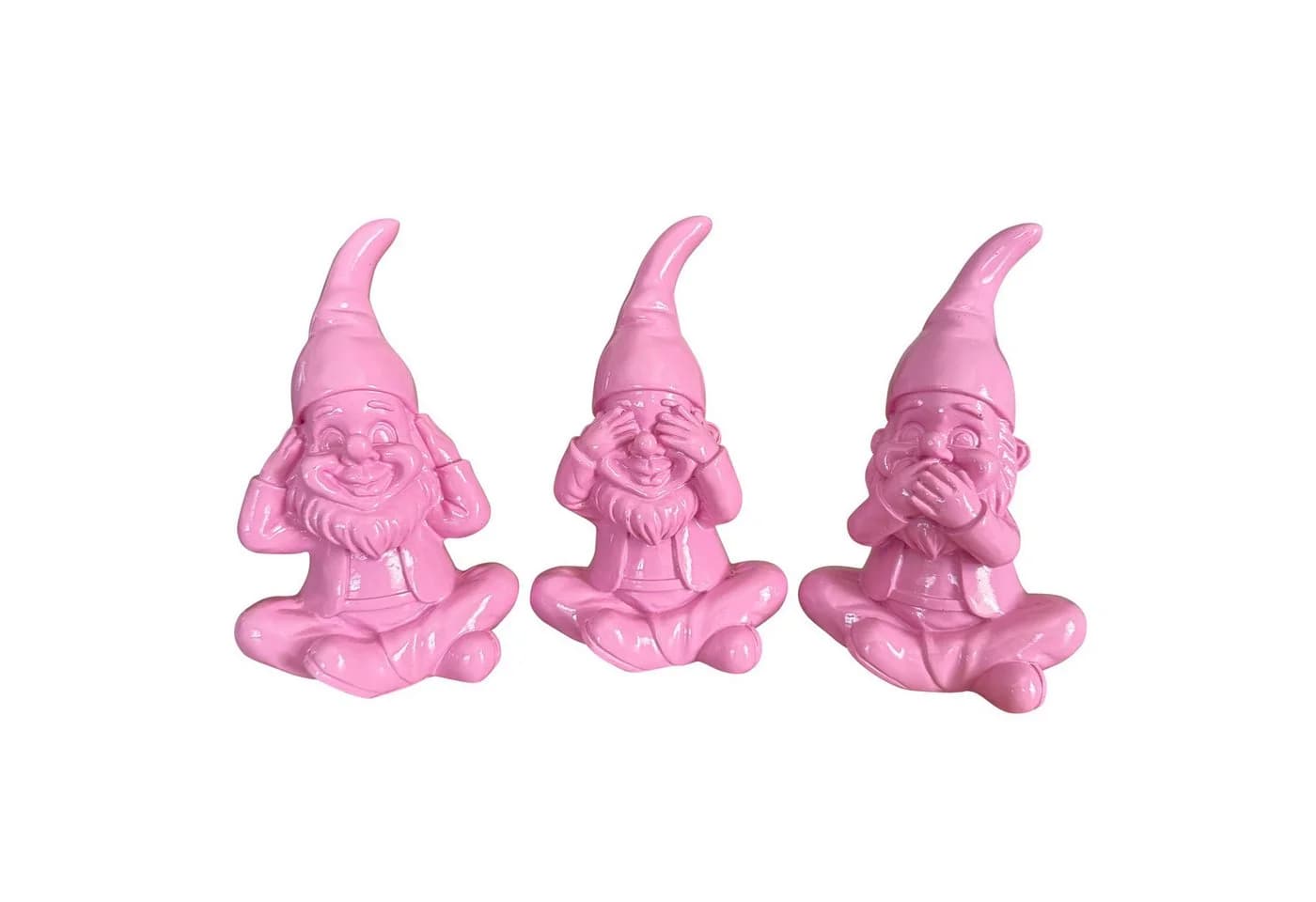 Online-Fuchs 3er Set Gartenzwerge Rosa Wetterfest
